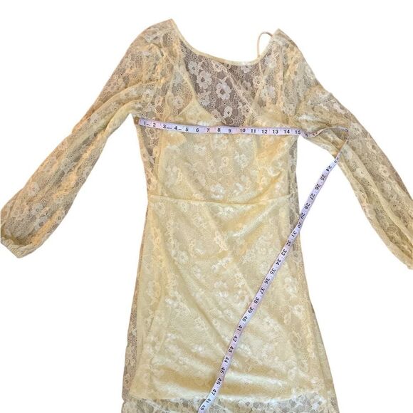 Open Edit Sheer Lace Long Sleeve Maxi Dress Size S NWOT - Picture 7 of 8